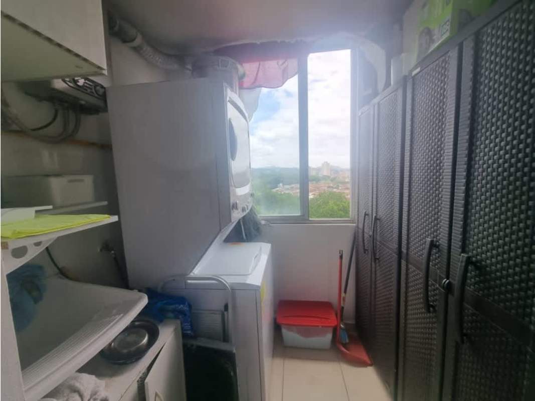 Laundry room in apartment with washer, city views at PH Vista Esmeralda Panama