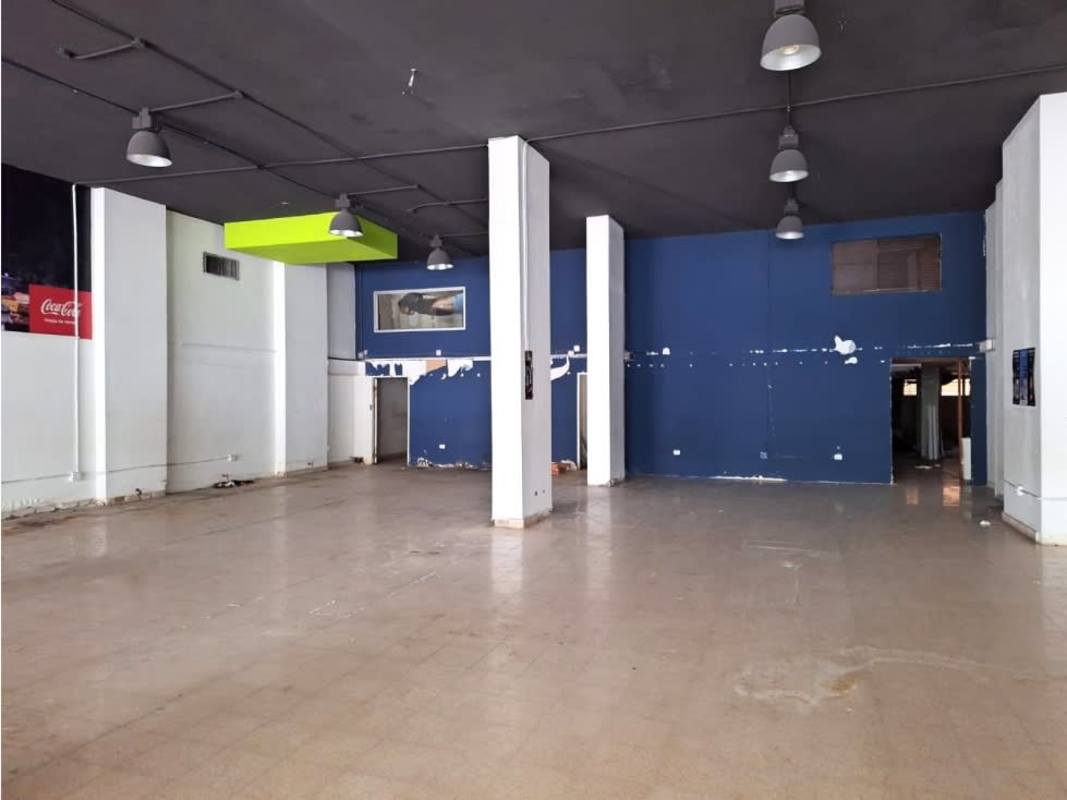 Interior commercial property with high ceilings blue accent walls tile flooring in Bella Vista Panama