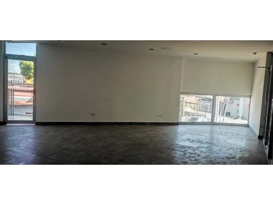 Empty commercial interior space with tile flooring, glass door and windows at Costa del Este Panama
