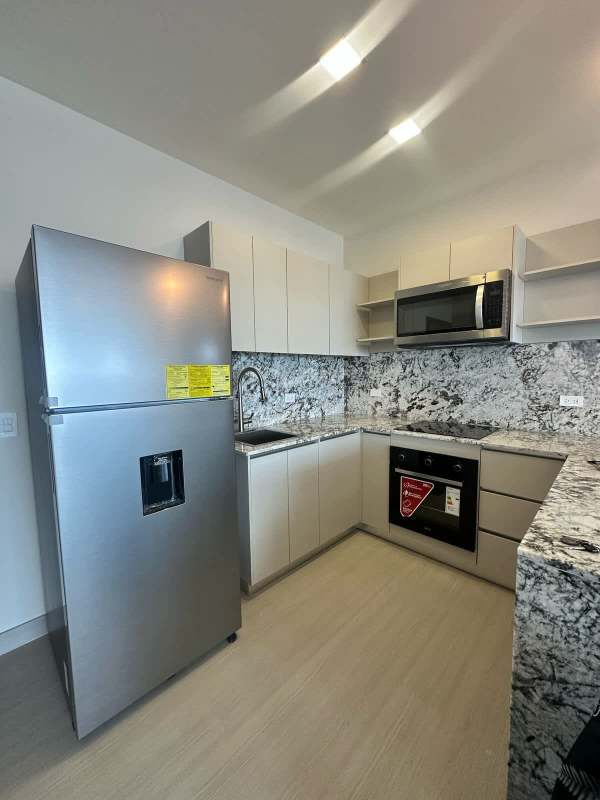 Kitchen with granite, stainless appliances, sleek design PH Costa del Este Tower Panama