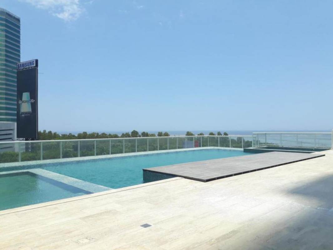 Modern high-rise PH Asia condominium towers with sports courts and landscaped space Costa del Este Panama