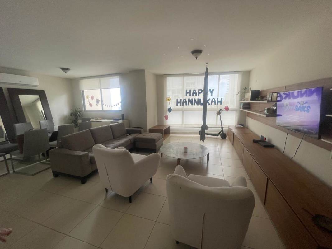 Balcony with ocean and skyline view from PH Oceania Punta Pacifica Panama