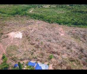 Drone photo of billboard site with highway frontage at El Higo Panama Oeste rural area
