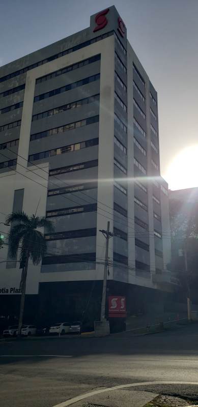 Multi-story glass commercial tower Scotia Plaza located on Avenida Federico Boyd Panama City