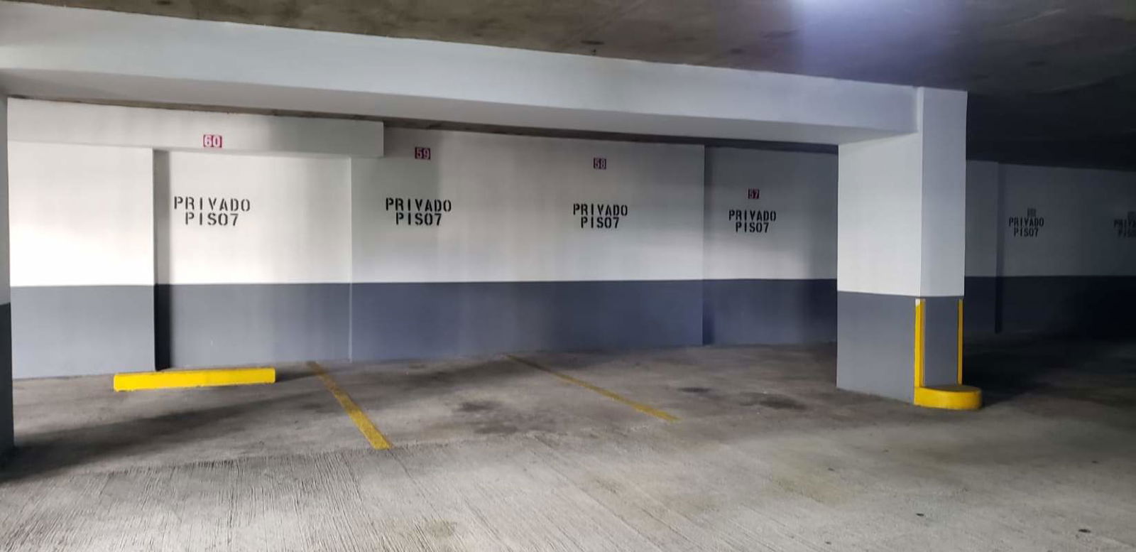 Reserved indoor parking inside Scotia Plaza commercial tower Panama City