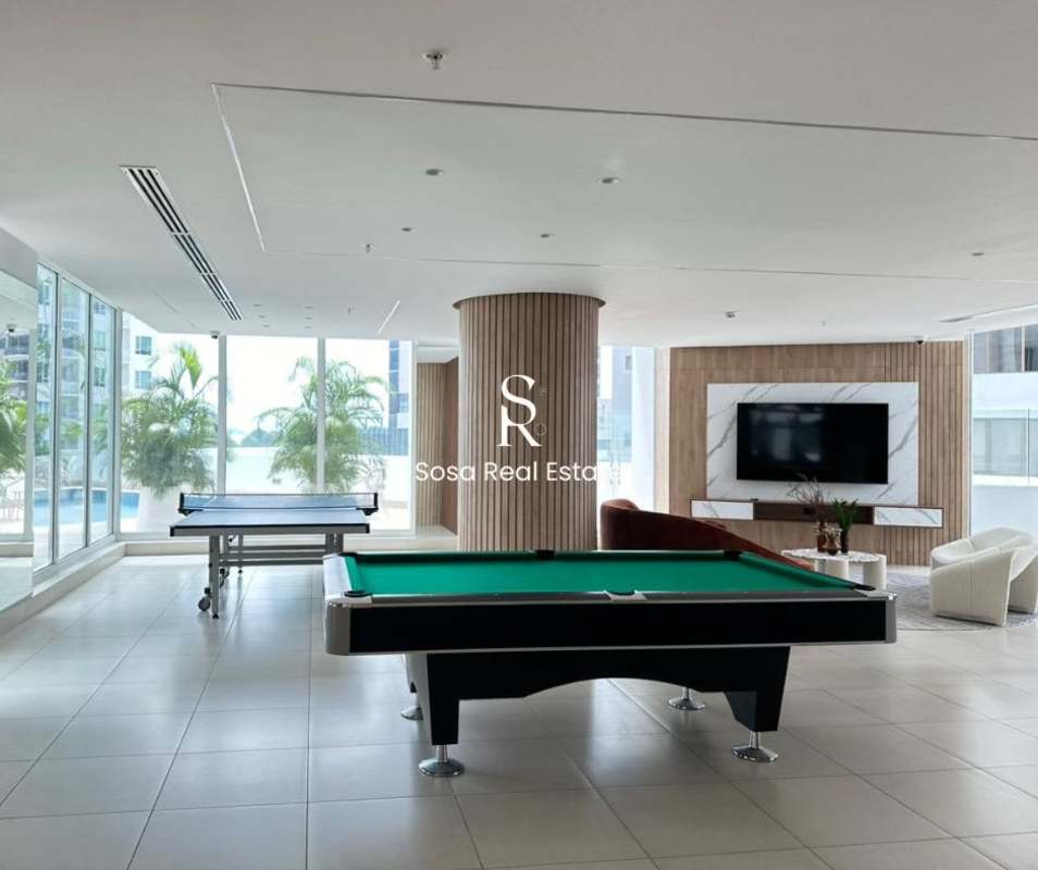 Spacious master bedroom with large window, walk-in closet in PH Costa del Este Tower Panama