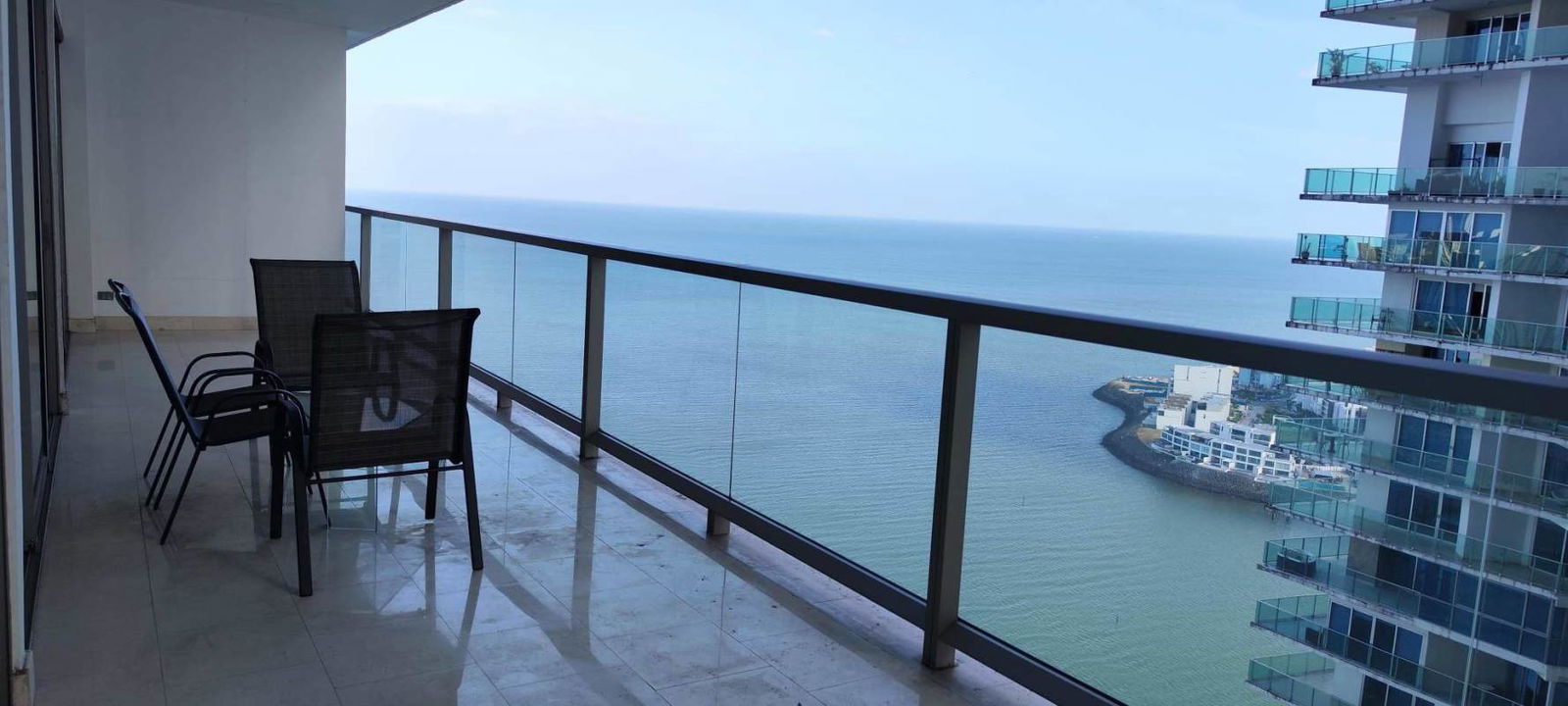 Elegant bathroom with glass shower and premium fixtures in PH The Ocean Club Punta Pacifica