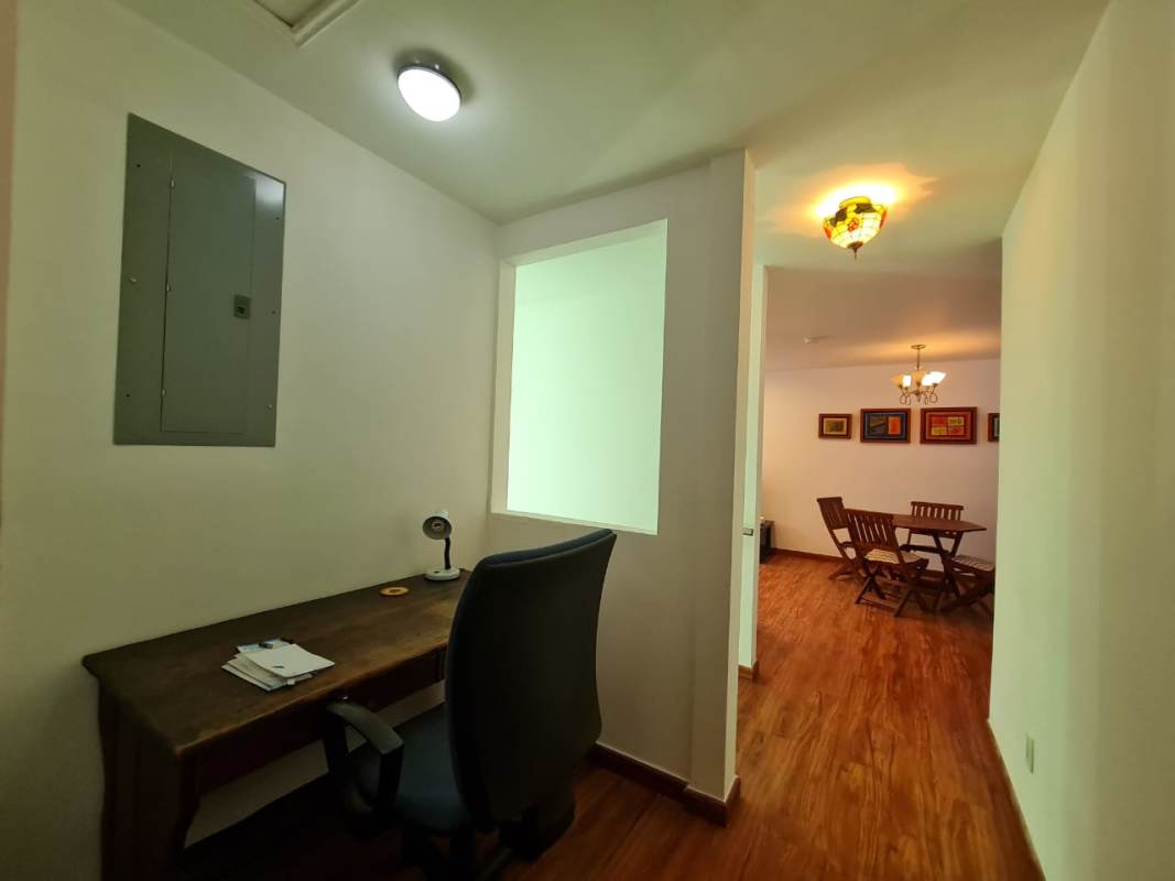 Home office corner with dining space in Clayton Panama furnished home