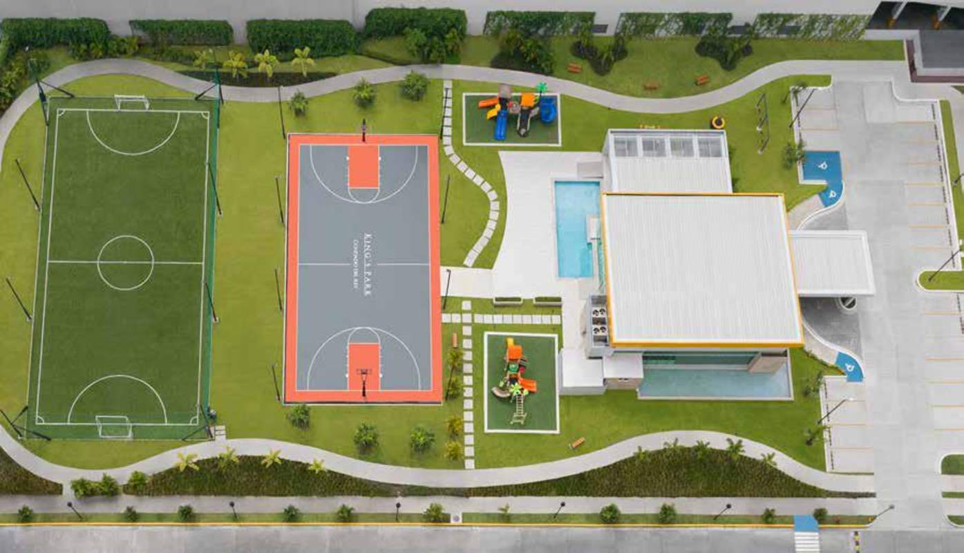 Layout plan of two-story 3-bedroom penthouse at Kings Park Condado del Rey Panama