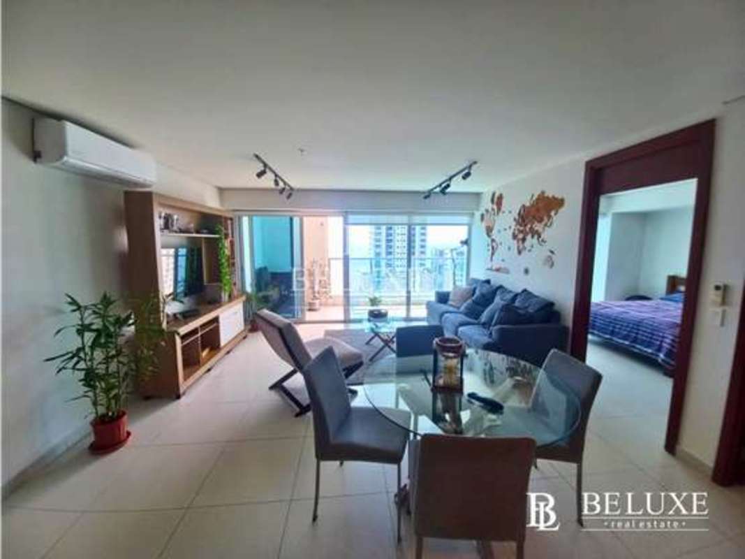 Open living dining space with access to ocean view terrace in PH Parkside Costa del Este