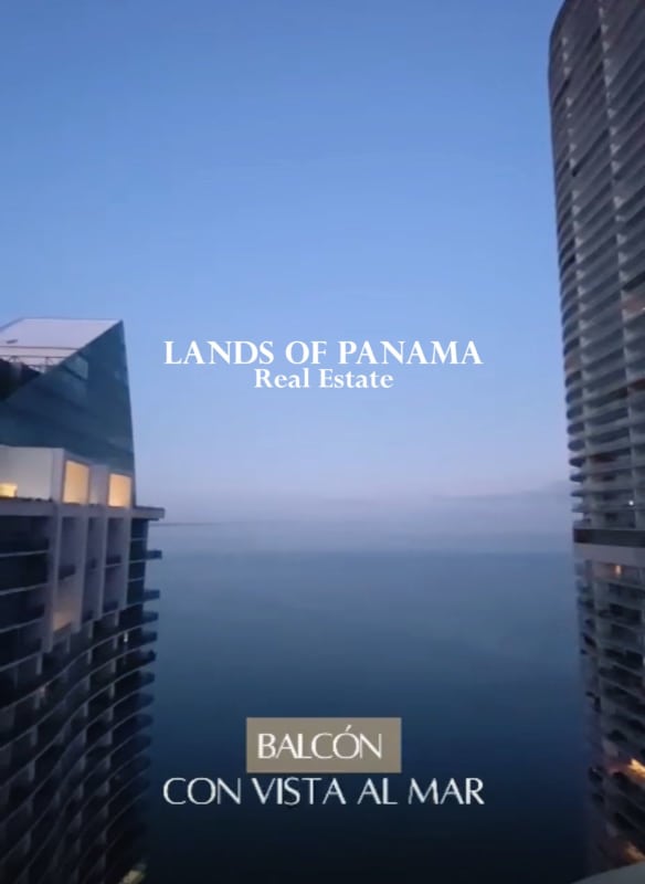 Balcony with glass railing and panoramic Pacific Ocean views at PH Pacific Village Panama