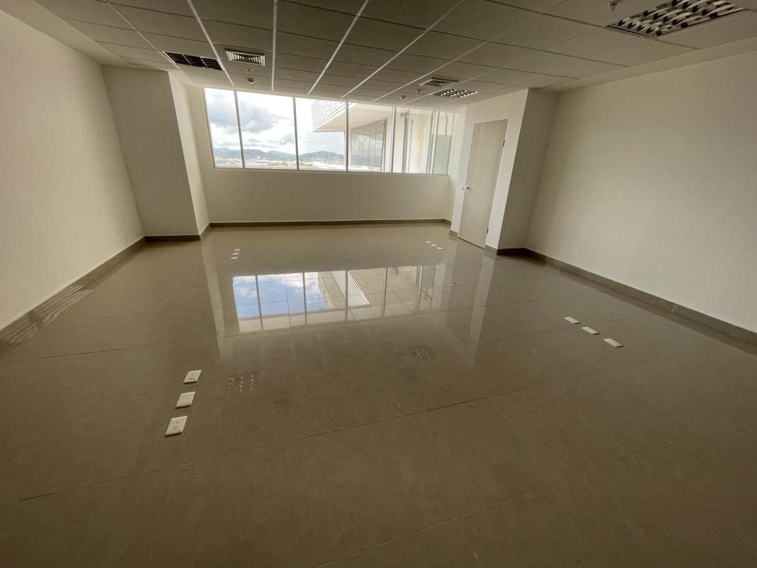 Empty office interior with ocean and skyline view PH BOC Avenida Balboa Panama City