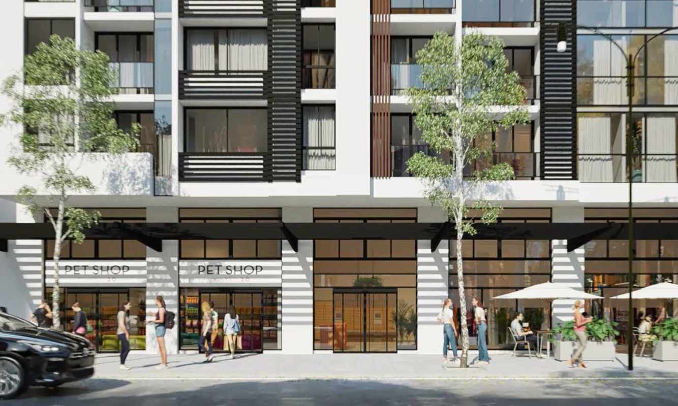 Mixed-use PH Sky Residence with street-level retail along Avenida Balboa Panama