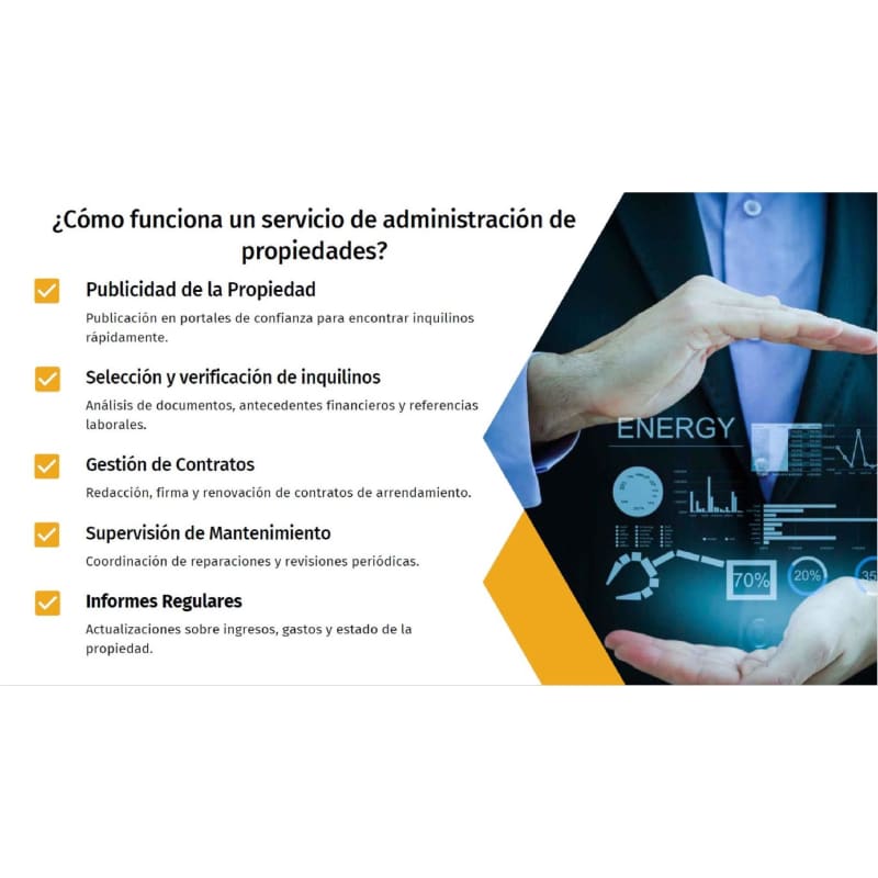 Modern office space with desk, laptop and branding for Hola Realty property services