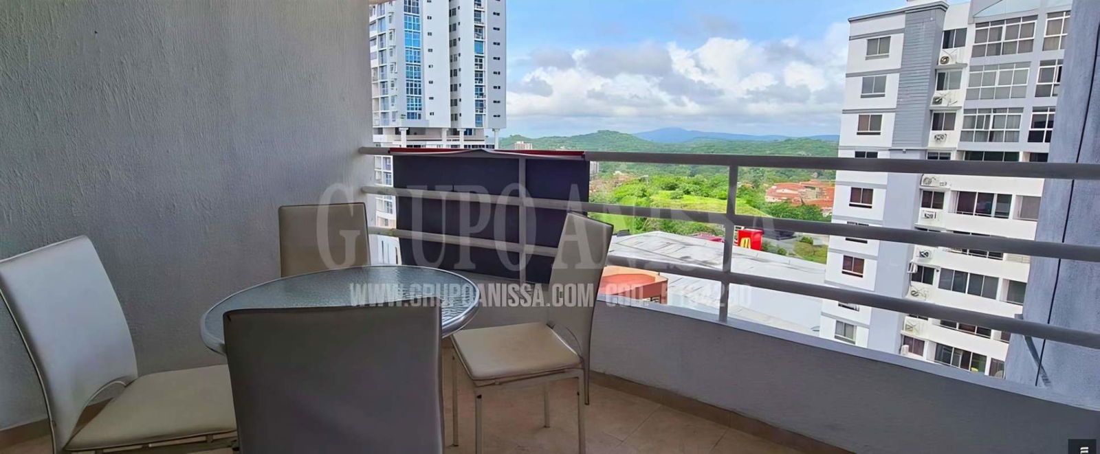 Bedroom with closet large window air conditioning PH Villa de las Fuentes Panama City