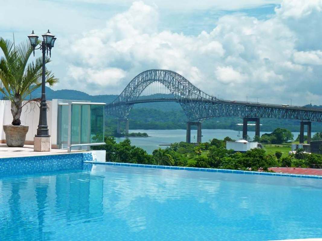 Spacious modern kitchen with granite countertops and high-end appliances PH The Bridge Amador Panama City