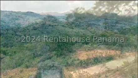 Aerial hilly green landscape Santa Fe mountain property Panama