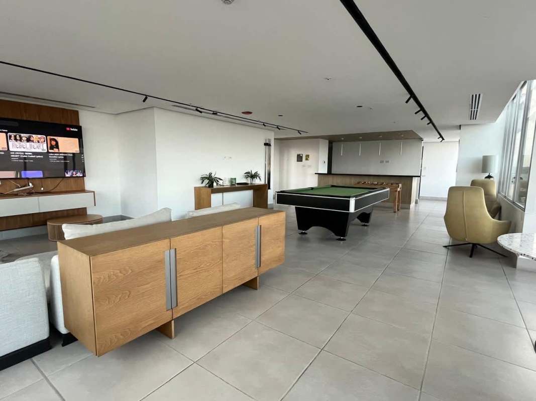 Bathroom with granite vanity, glass shower enclosure, modern fixtures PH Greenwood Panama