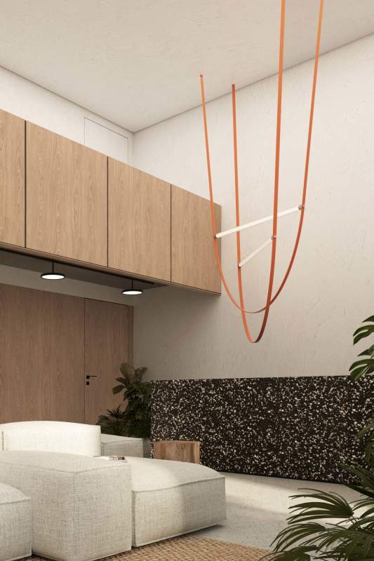 High ceiling living room modern minimalist PH Nook Panama City