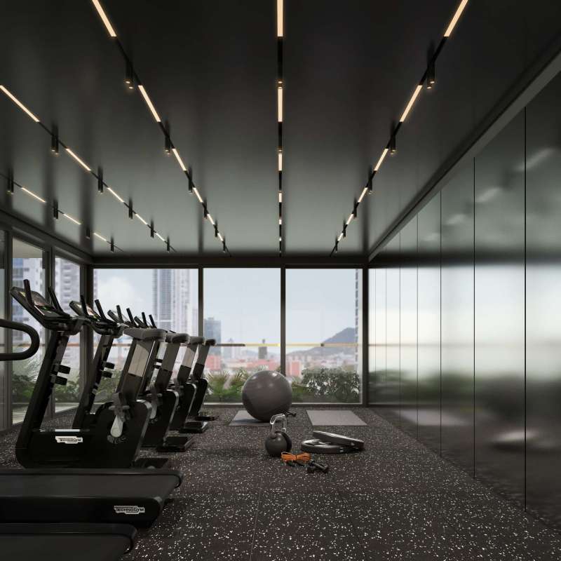 Bedroom ocean view panoramic window PH Nook Avenida Balboa Panama