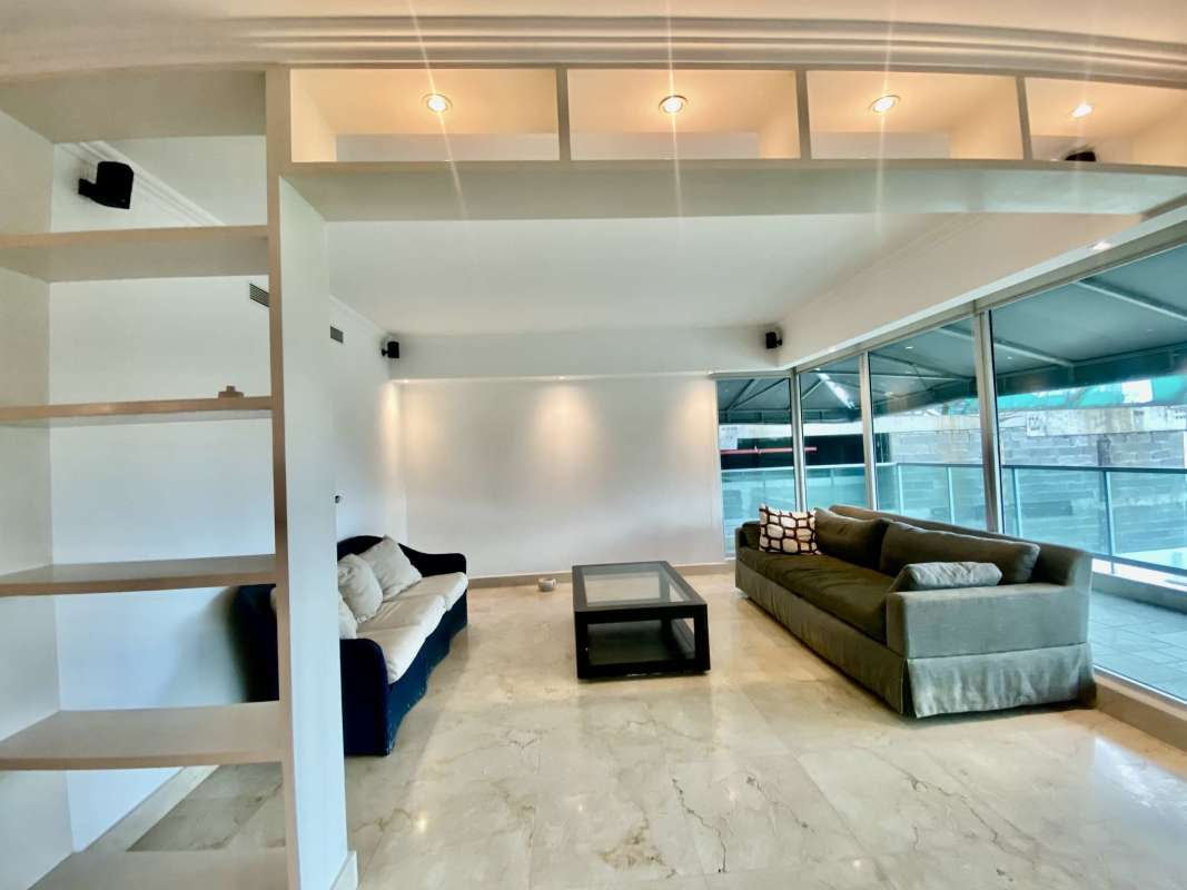 Remodeled kitchen with granite island, stainless appliances and ceramic tile PH Costa del Este Panama