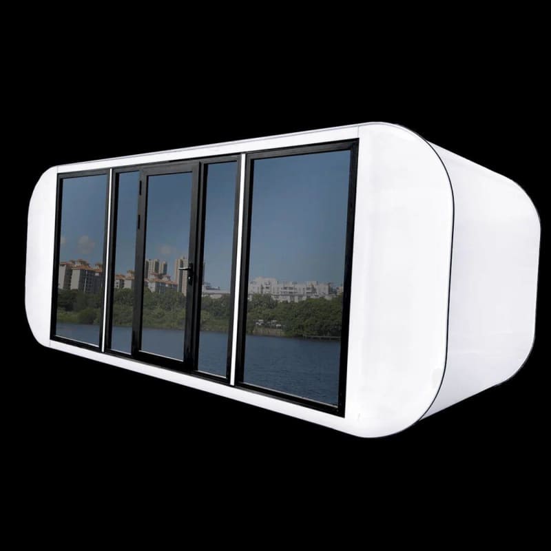 Full bathroom in modern eco container home shower and fixtures Punta Pacifica