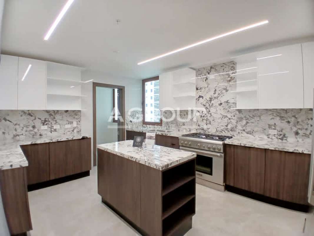 Modern kitchen marble island luxury finishes PH The Colonial Santa Maria Panama
