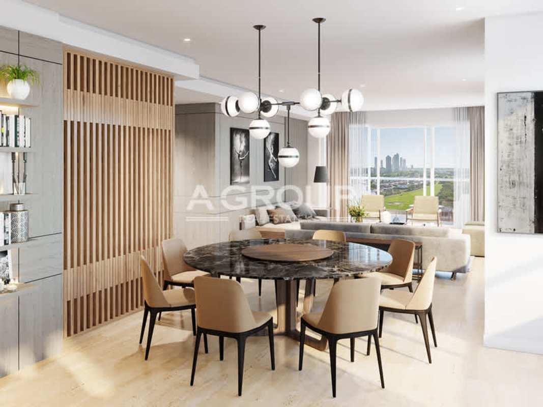 Modern master bedroom with floor-to-ceiling windows and city skyline view PH Celeste Panama