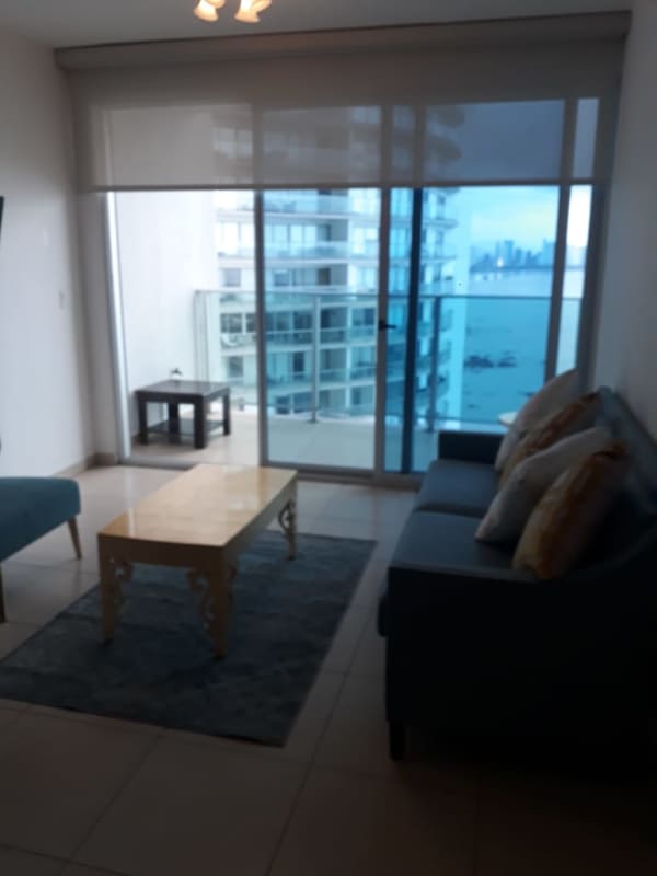 Modern full bathroom with glass shower at PH Oasis on the Bay Panama