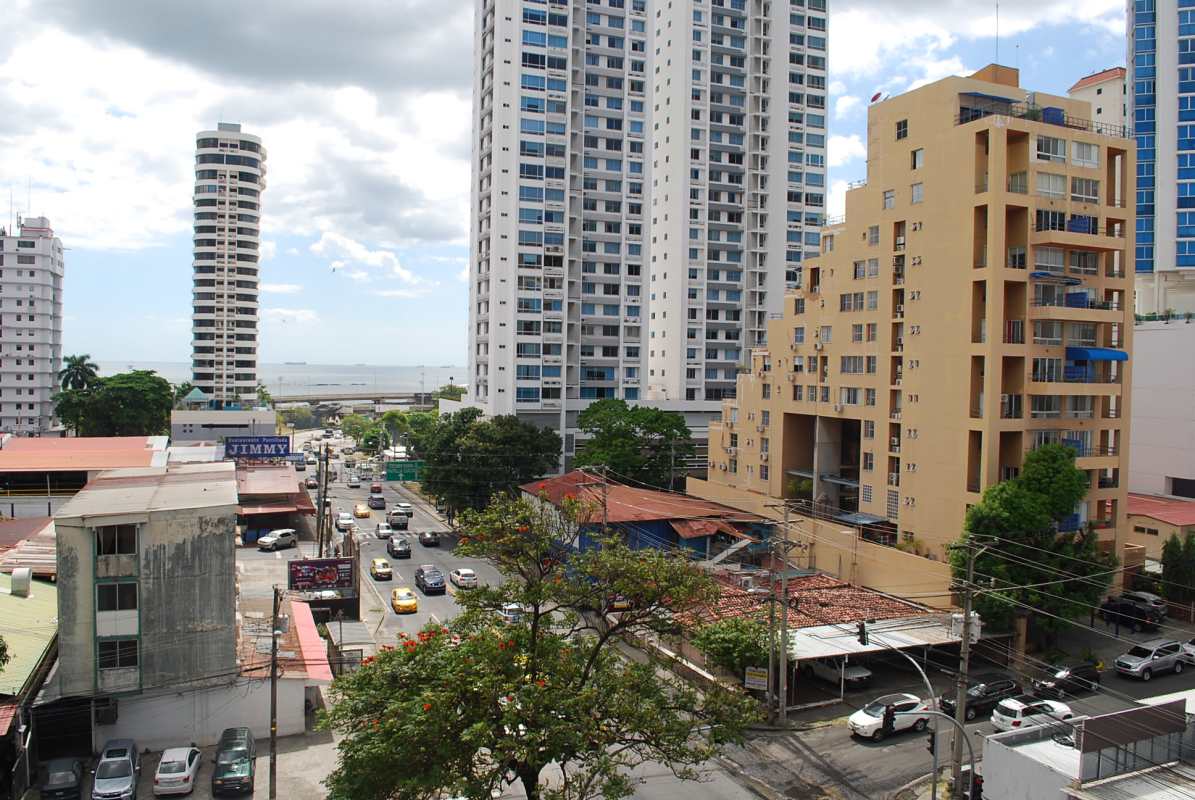 High-rise view with Pacific Ocean and urban skyline PH Coco del Mar Panama