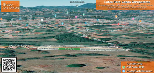 Planned rural subdivision aerial with lot markings and natural surroundings Los Santos Panama