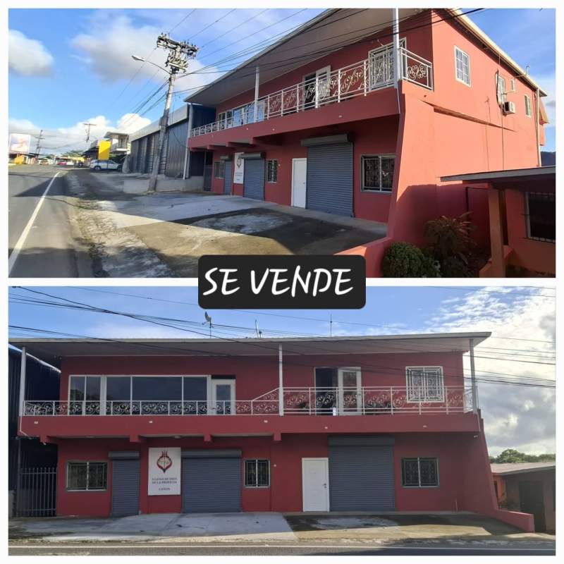 Large tiled empty commercial room with storage use mixed-use building Canita Panama