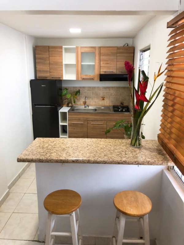 Equipped residential gym with weights and mirrors in PH El Carmen Suites Panama City