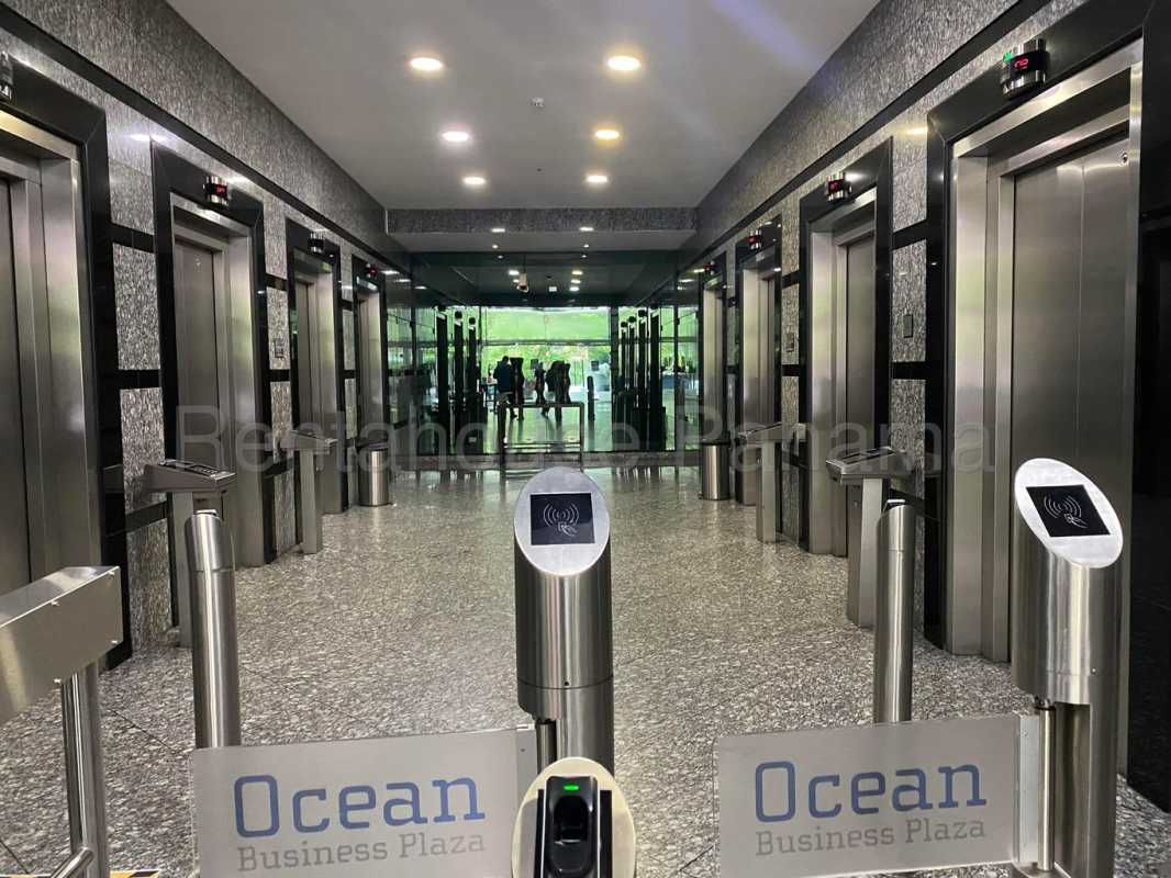 Reception area with sliding glass door Ocean Business Plaza Bella Vista Panama