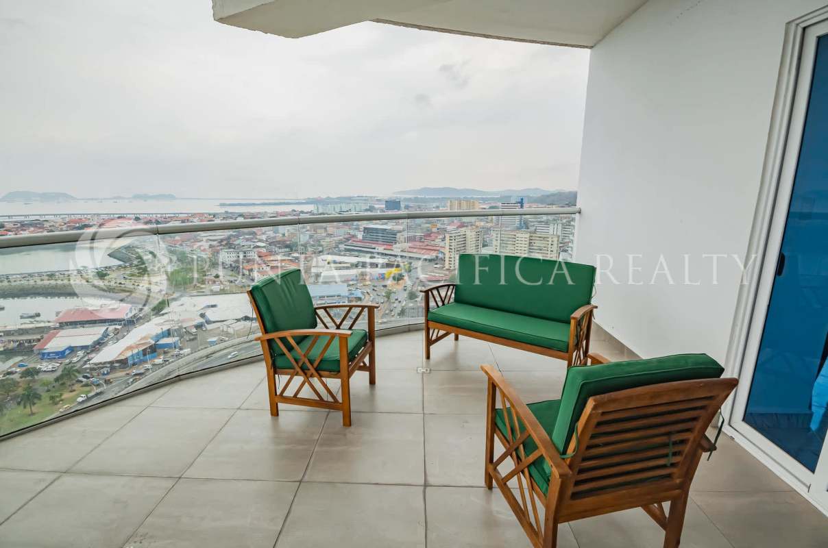 Modern bathroom with marble tile and glass shower The Sands Panama