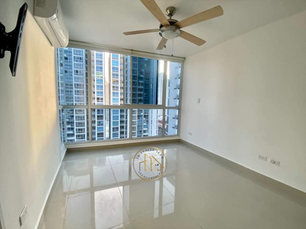 Bedroom with large window closet space and AC prewire PH Coral Towers Carrasquilla Panama