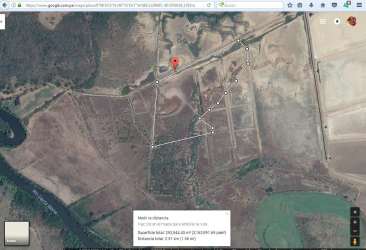 Satellite view with highlighted property lines of agricultural land in El Roble Panama