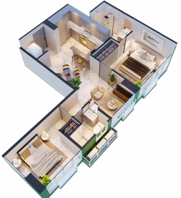 Aerial view of swimming pool, children's play area and jogging track PH Amazona Bella Vista Panama