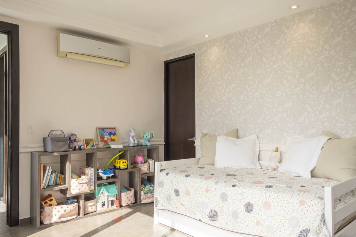 Modern kitchen with granite countertops and breakfast bar in loft apartment El Cangrejo Panama