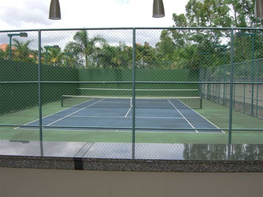 Private tennis court inside luxury gated residences in Costa del Este Panama for villa residents