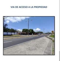 Main highway entrance and signage near commercial land for sale in Chame Panama