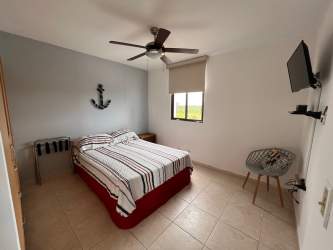 Second bedroom with king bed, AC, closet fully furnished Playa Blanca Resort Panama
