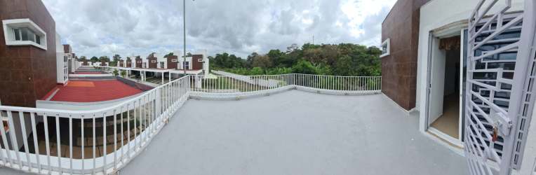 Kitchen with dark wood cabinets and granite countertop in house for rent PH Residencias Las Lajas Arraiján