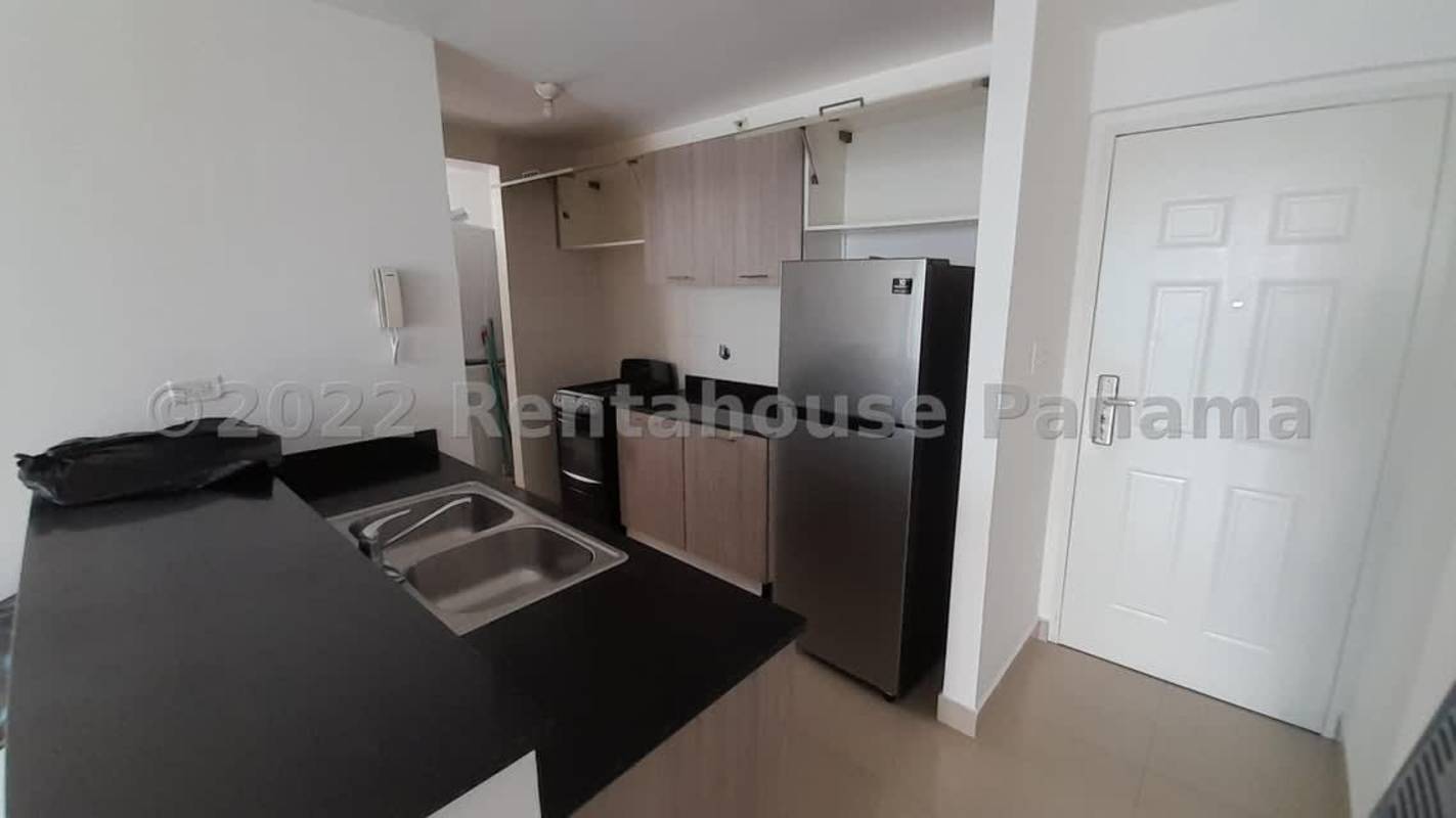 Modern tiled bathroom with glass shower panel and vanity in PH Coral Towers Panama