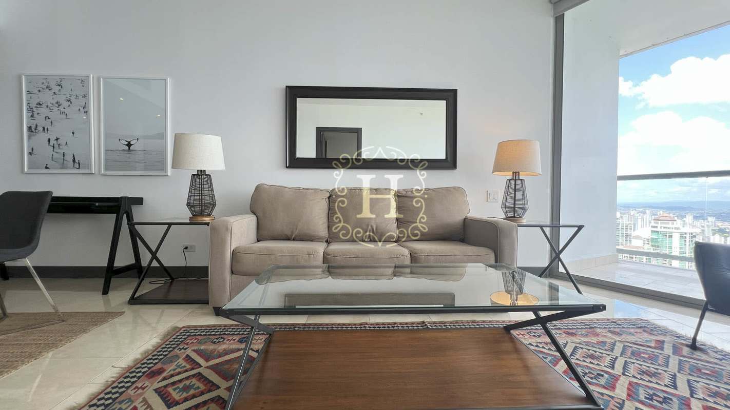 Balcony overlooking Pacific Ocean and Panama skyline at The Ocean Club Punta Pacifica