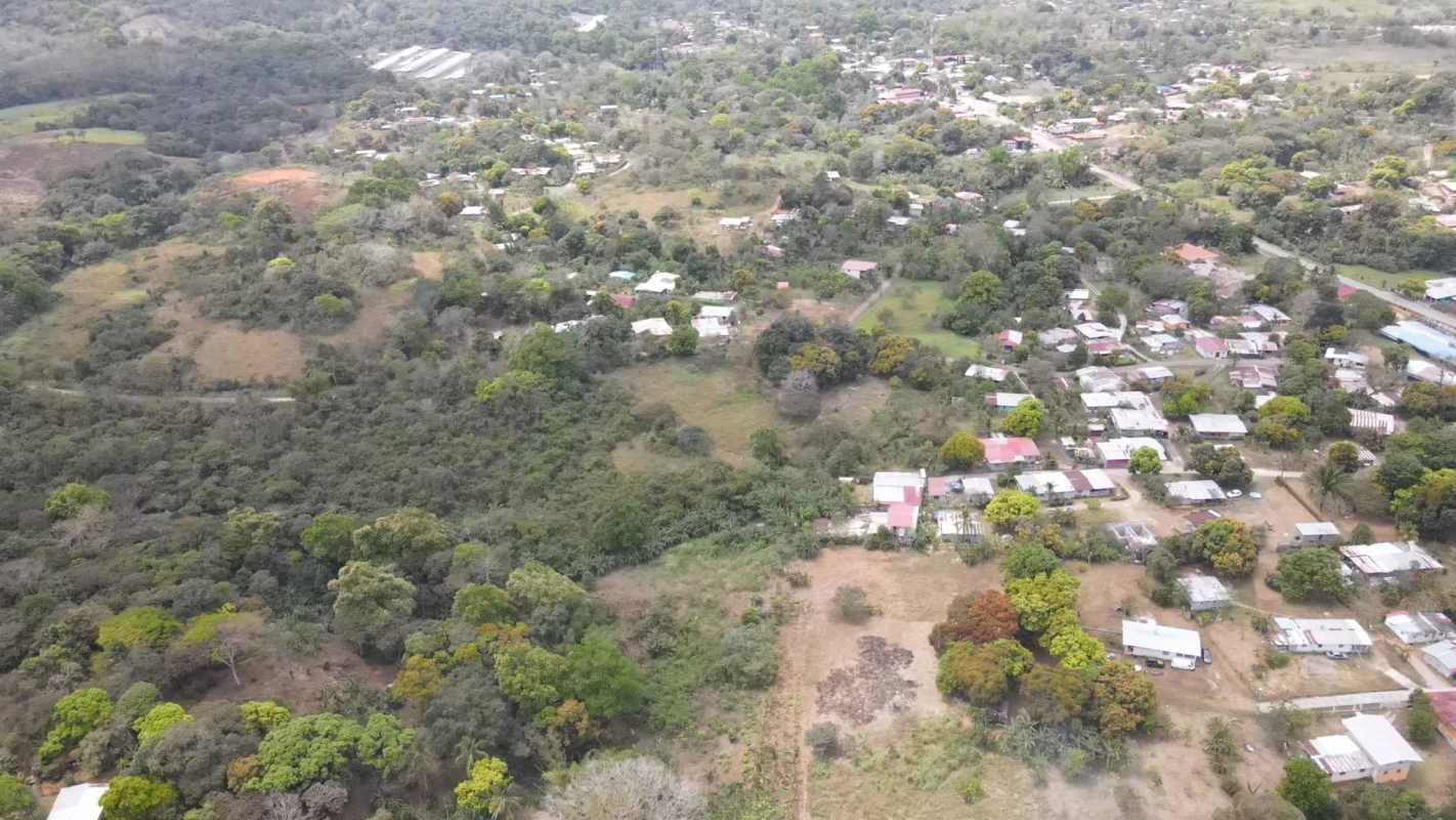 Panoramic aerial of rural land and surroundings Calzada Larga Chilibre Panama