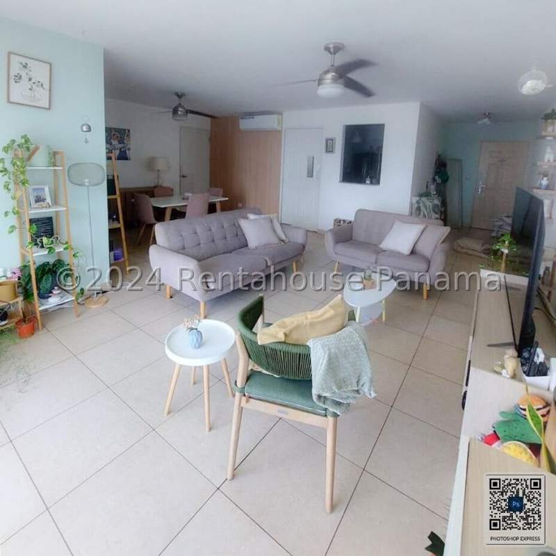 Kitchen with granite counters, appliances, cabinets in PH Costa View Costa del Este Panama