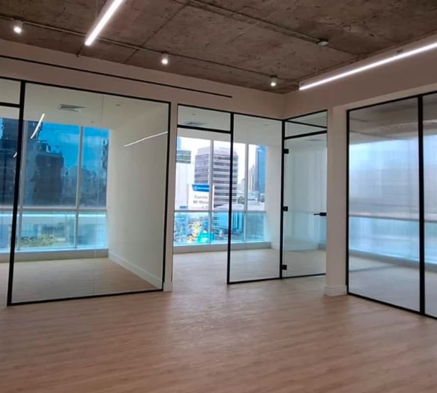 Conference or meeting area with glass partition walls inside PH BICSA Tower Obarrio Panama