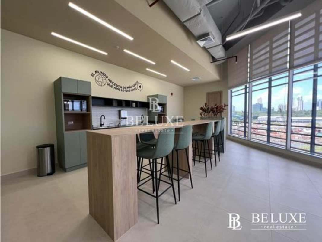 Modern minimalist hallway with marble flooring interior Costa del Este Town Center
