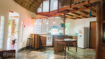 Rustic hallway connecting bedroom and bathroom Punta Chame beach house for sale